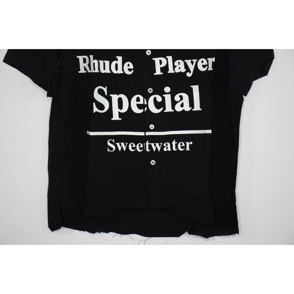 Rhude Mens Small Oversized Racing Logo Button Up Hawaiian Shirt NEW RARE R1656 - Picture 4 of 11